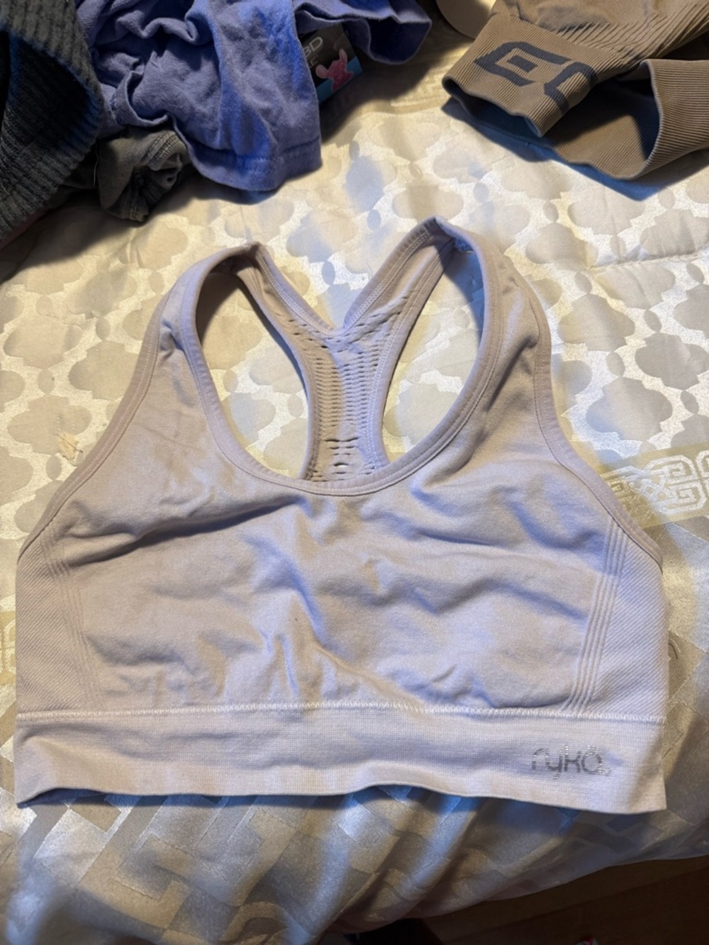 Ryka Light Lavender Seamless Racerback Sports Bra